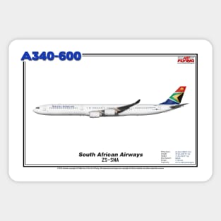 Airbus A340-600 - South African Airways (Art Print) Sticker